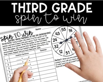 Centros de Matemáticas de 3.er Grado: Gira para ganar - Actividad de todo el año