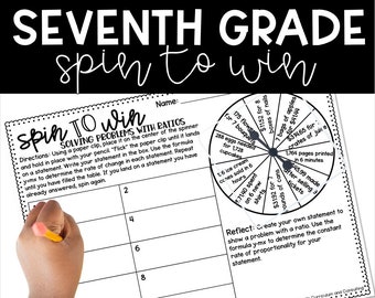 7th Grade Math Centers: Spin to Win Activity (Full Year)