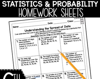 6th Grade Statistics & Probability Homework: Practice Worksheets (Printable)