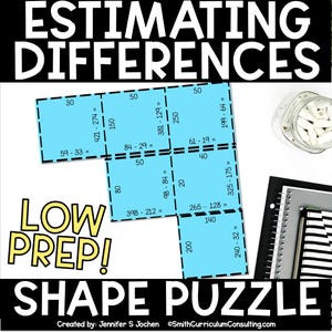 Estimating Differences Puzzle Subtraction Estimation Shape Activity for 4th-5th