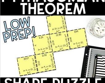 Pythagorean Theorem Puzzle – Geometry Shape Activity for 8th Grade Tarsia