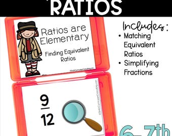 比率は基本的なマッチングアクティビティです。等価比率 TEKS 6.5a 数学ステーション 6年生数学テスト対策