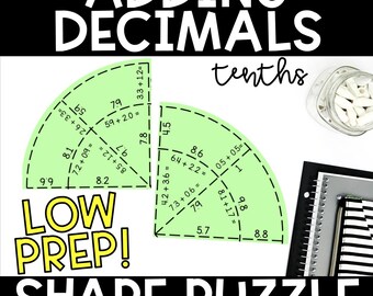 Adding Decimals to the Tenths Puzzle – Shape Activity for 4th & 5th Grade Tarsia
