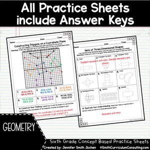 6th Grade Geometry Homework Sheets - Practice Sheets Math Worksheet