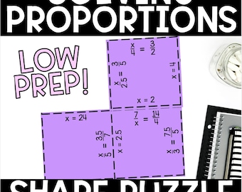 Solving Proportions Puzzle Ratio & Rate Shape Activity for 6th–8th Grade Tarsia