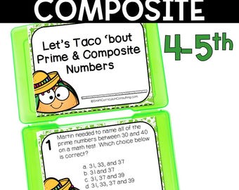 Prime and Composite Task Cards TEKS 5.4a Math Station Math Review Test Prep 5th Grade Math Test Prep