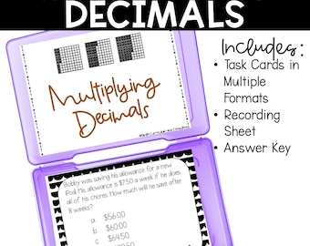Multiplying Decimals Task Cards TEKS 5.3d 5.3e Math Station Test Prep 5th Grade Math Fifth Grade Math