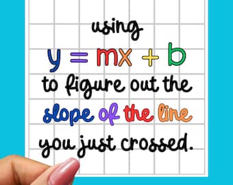 Sticker professeur de mathématiques - professeur d'algèbre, professeur de géométrie, autocollant pente d'une ligne, professeur de mathématiques, autocollant de mathématiques drôle, cadeau prof