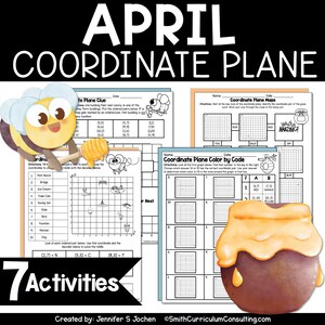 April Math Coordinate Plane Worksheet: 4th-5th Grade Practice (Printable)