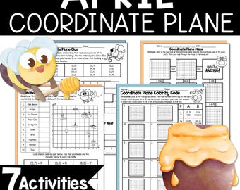 April Math Coordinate Plane Worksheet: 4th-5th Grade Practice (Printable)