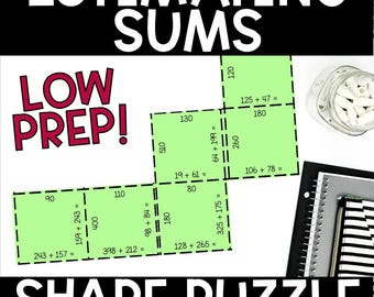 Estimating Sums Puzzle – Addition Estimation Shape Activity for 4th & 5th Grade