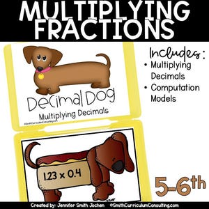 Decimal Dog Multiplying Decimals Task Cards TEKS 5.3D 5.3E 6.3E Math Facts 5th Grade 6th Grade Math Test Prep