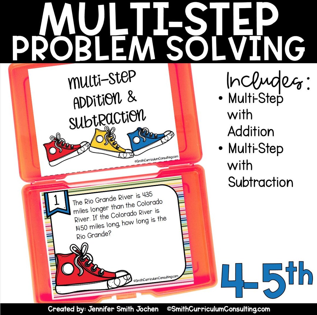 Multi Step Addition and Subtraction Word Problems Task Cards TEKS 5.4b ...