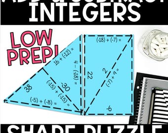 Adding & Subtracting Integers Shape Puzzle – Mixed Integer Operations Practice Tarsia