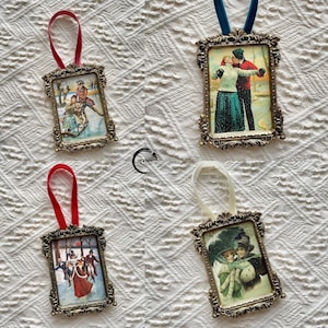 Victorian/Vintage style winter ornament/wall art. Valentines. Couples.