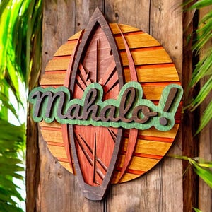 Personalized Oregon-Made Wooden Surfboard Sign: Customizable Coastal Beach Decor for Home
