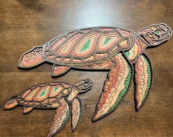Handcrafted Sea Turtle Mandala Wall Decor - Tropical Beach Art, Coastal Home Decor, Unique Housewarming Gift, Crafted in Pacific Northwest