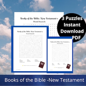 New Testament - Books of the Bible Word Search - 3 Puzzles PLUS Challenge Activity