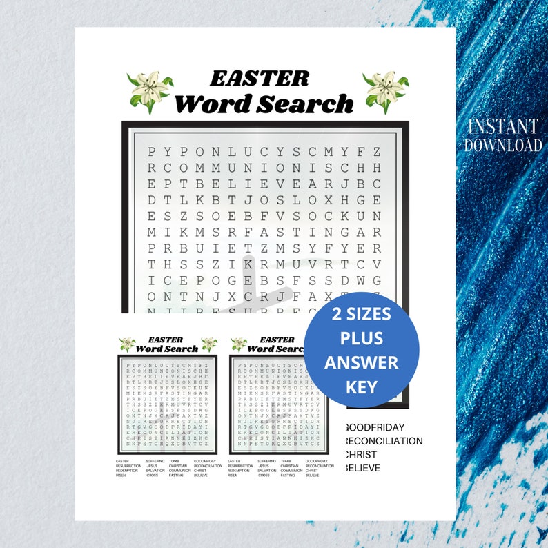 Easter Word Search, Bible Word Search Printable, Christian Word Game - Etsy