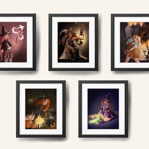 Witch decor, Halloween print