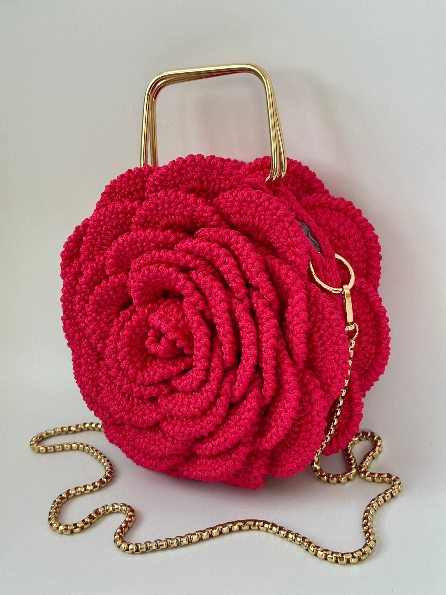 Yellow Rose Bag, Ruffled Chic Bag, Flower Rose Bag, Colourful Woman Bag ...