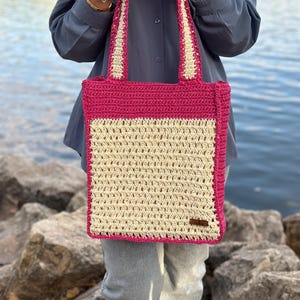 Crochet Raffia Tote Bag, Summer Shopper Bag For Women, Straw Beach Tote Bag, Crochet Market Bag