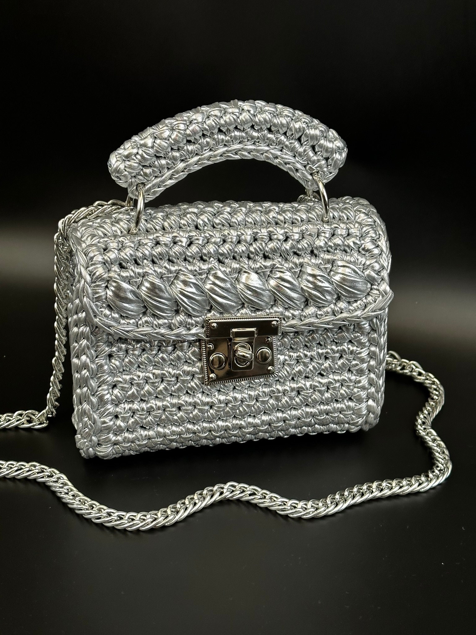 Silver Bag,Metallic Silver Bag,Designer Bag,Luxury Bag/Shoulder Bag/Women's Bag