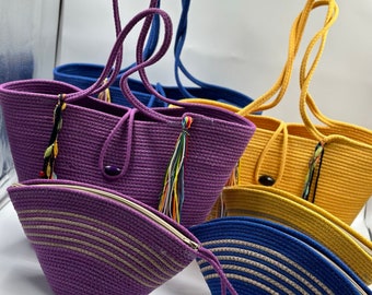 Purple  Summer Bags, Straw Bag For Women, Beach Bag, Natural Straw Bag, Straw Beach Bag, Rattan Straw Bag, Straw Bag, French Market Basket
