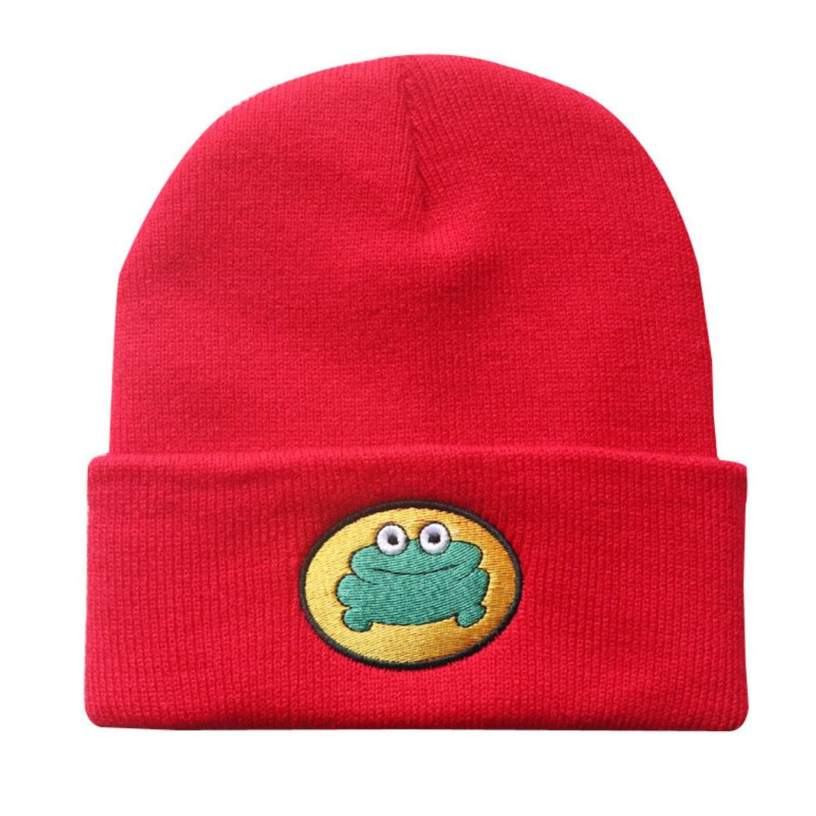 Embroidered Parappa the Rapper Beanie Frog Knit Cuffed Beanie Etsy