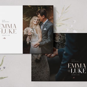 Minimalist 11x14 LANDSCAPE Wedding Album Template, 30-page Cover