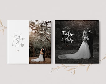 Photobook Cover Template For Square Wedding Album, Instant Download, PSD