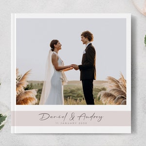 Photobook Cover Template For Square Wedding Album, Instant Download, PSD