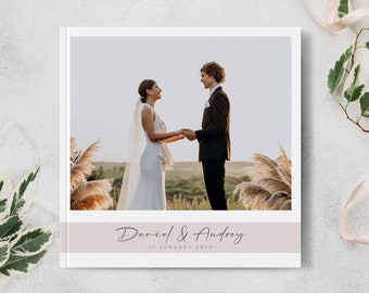 Photobook Cover Template For Square Wedding Album, Instant Download, PSD