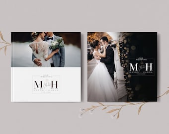 Photobook Cover Template For Square Wedding Album, Instant Download, PSD