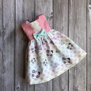 Pink and white panda dress for pullip and Blythe doll