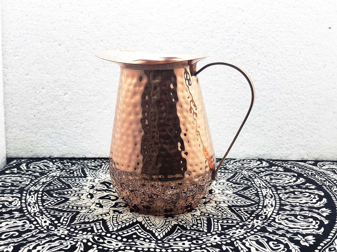 Pure Copper Pitcher Jug With Lid Water Carafe 66 OZ Pitchers & Etsy