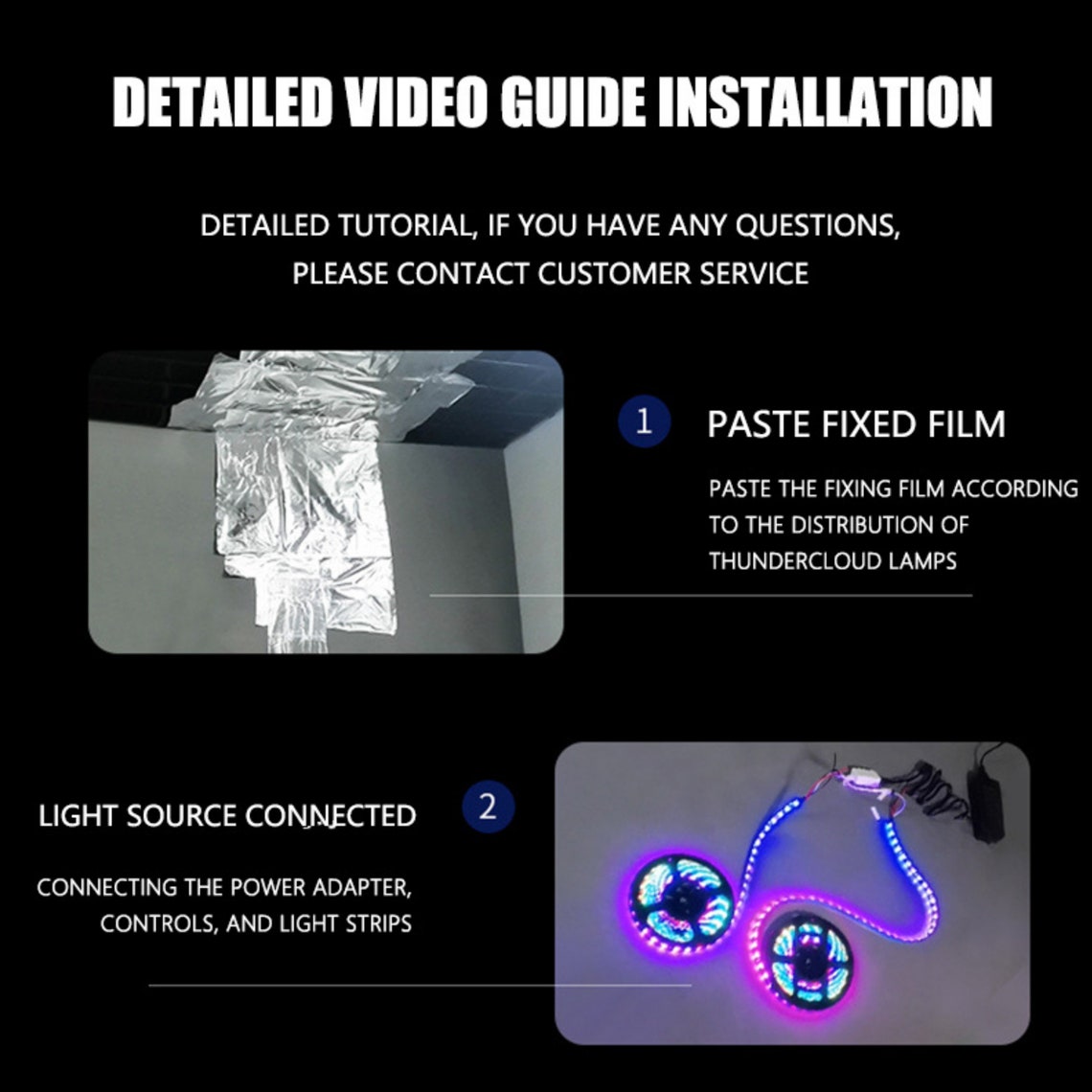 Cloud Ceiling Lighting DIY Kit Lightning Thunder Rain Etsy