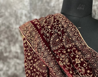 Designer Embellished Groom Wedding Dupatta in Maroon