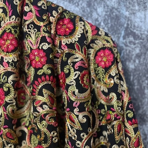 Heavy Pakistani Embroidered dupatta Fully Multicolour with Sequins work in White & Black (Knows as Kashmiri Shawl as well )
