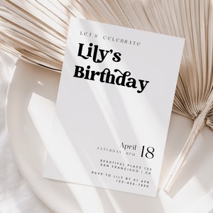 retro bold Birthday Invite Template