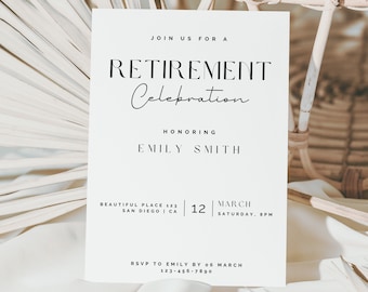 Retirement Invitation, Retirement Party Invitation Template, Printable Retirement Invite, Instant Download Digital Evite | Canva Template