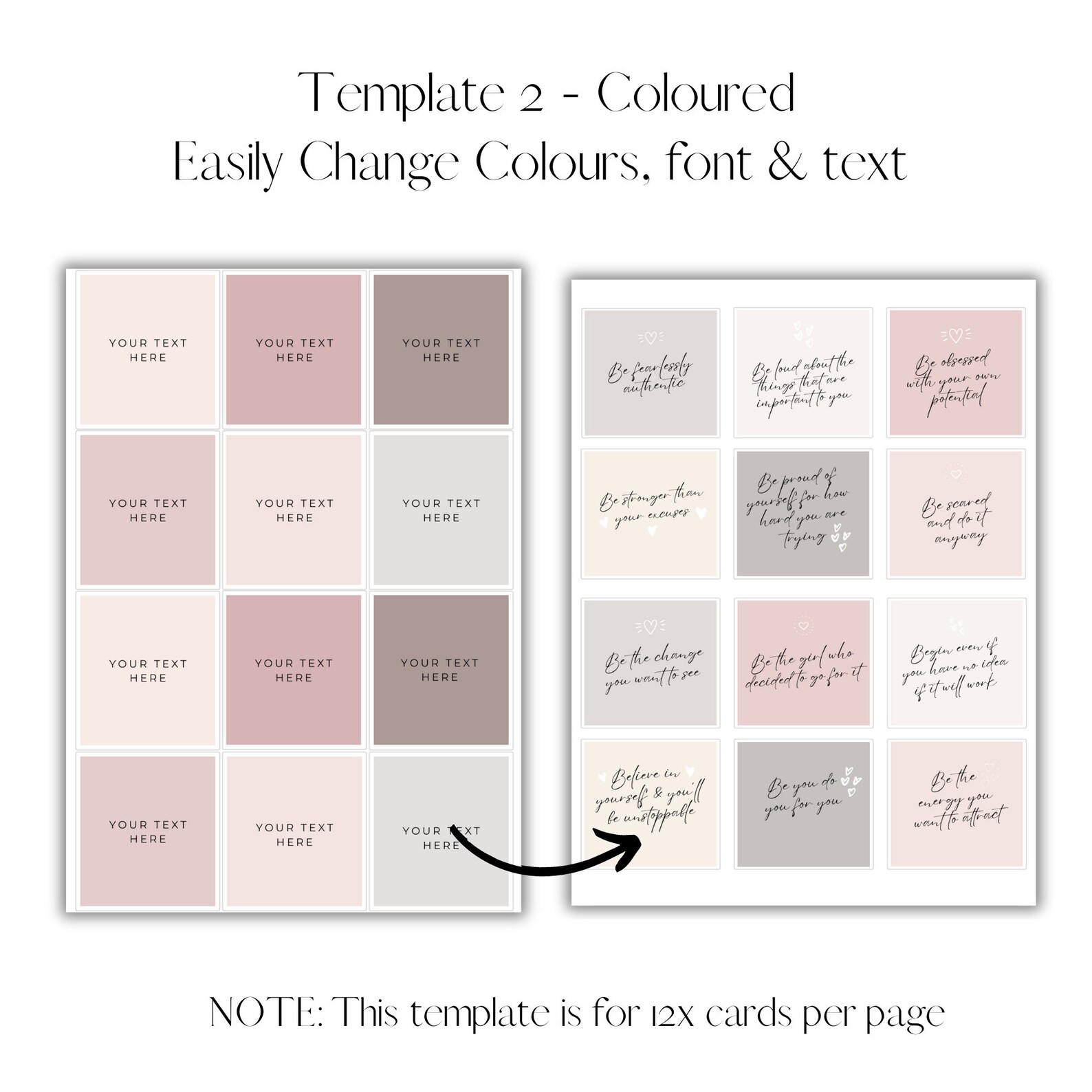 Personalized Card Template Set Create Your Own Inspirational Cards to ...