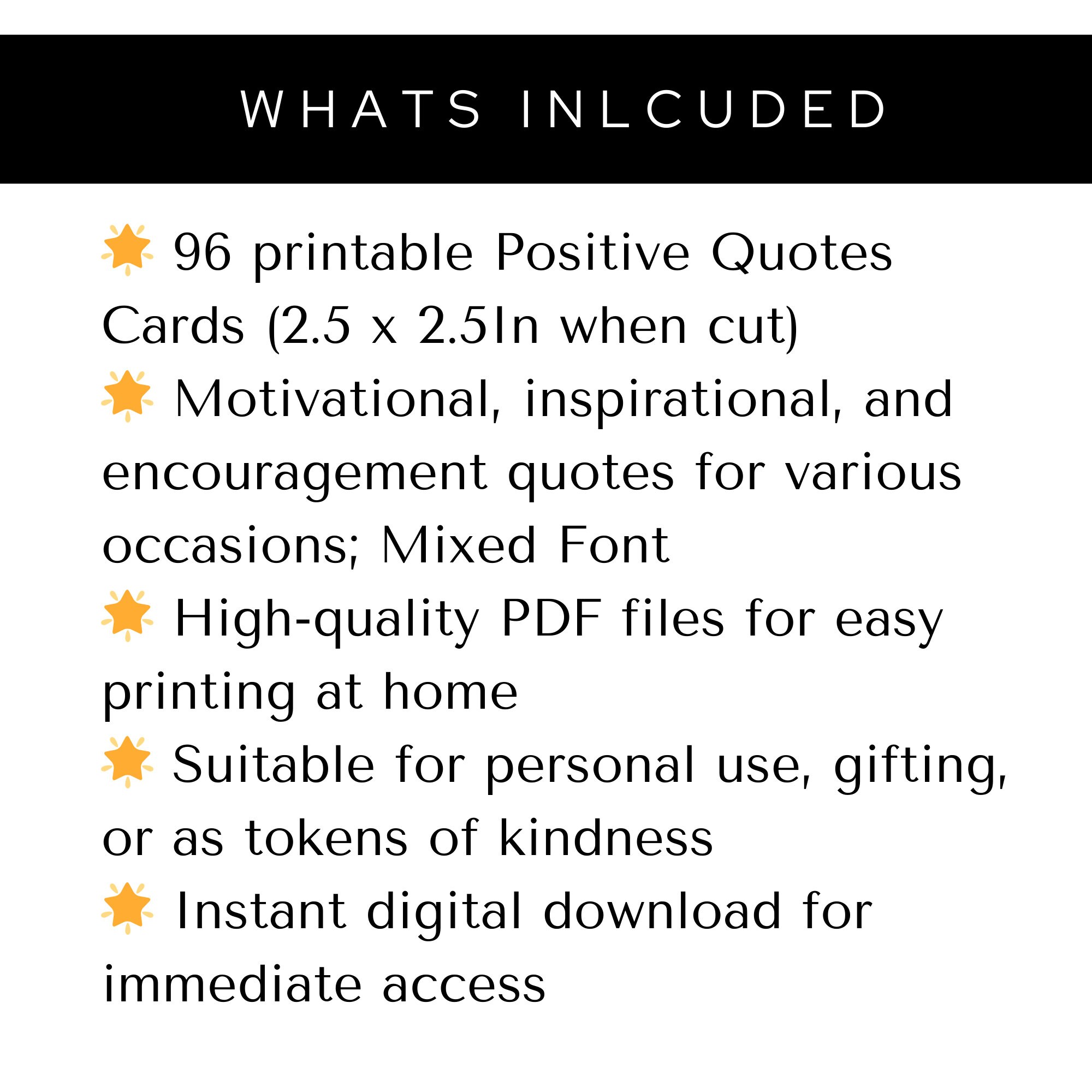 Positive Quotes Printable Note Cards Motivational Quotes Cards for ...