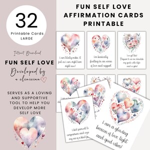 Printable Self Love Affirmation Cards - Daily Positive Thinking & Motivational Quotes for Personal Growth and Empowerment