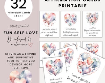 Affirmation Cards Printable Cards FUN Self LOVE Affirmations Positive Self Care Affirm cards Positive Thinking Inspiration