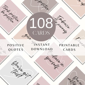 Cartões inspiradores de gentileza e motivação: notas de almoço para impressão, mensagens positivas, pacote de download instantâneo
