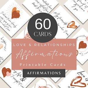 Cartes d'affirmation de l'amour et des relations : un cadeau motivant à imprimer pour la Saint-Valentin, pour s'encourager au quotidien
