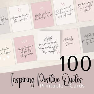 Tarjetas de citas motivacionales imprimibles: tarjetas inspiradoras de aliento para obsequios, diarios, planificadores y tableros de visión