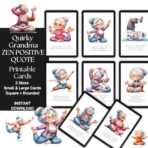 Cartes de devis imprimables zen et décalées, inspirées des grands-mères : des designs amusants et positifs pour les agendas et les tableaux de visualisation