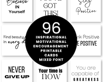 Printable Inspirational Quote Cards – Motivational Desk Decor, Kindness Notes & Positive Affirmations for Daily Encouragement